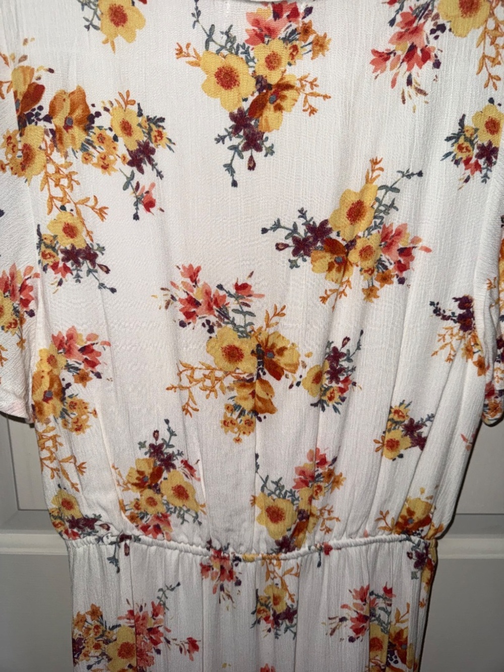 Altar'd State white/orange floral wrap midi dress - Picture 4 of 5